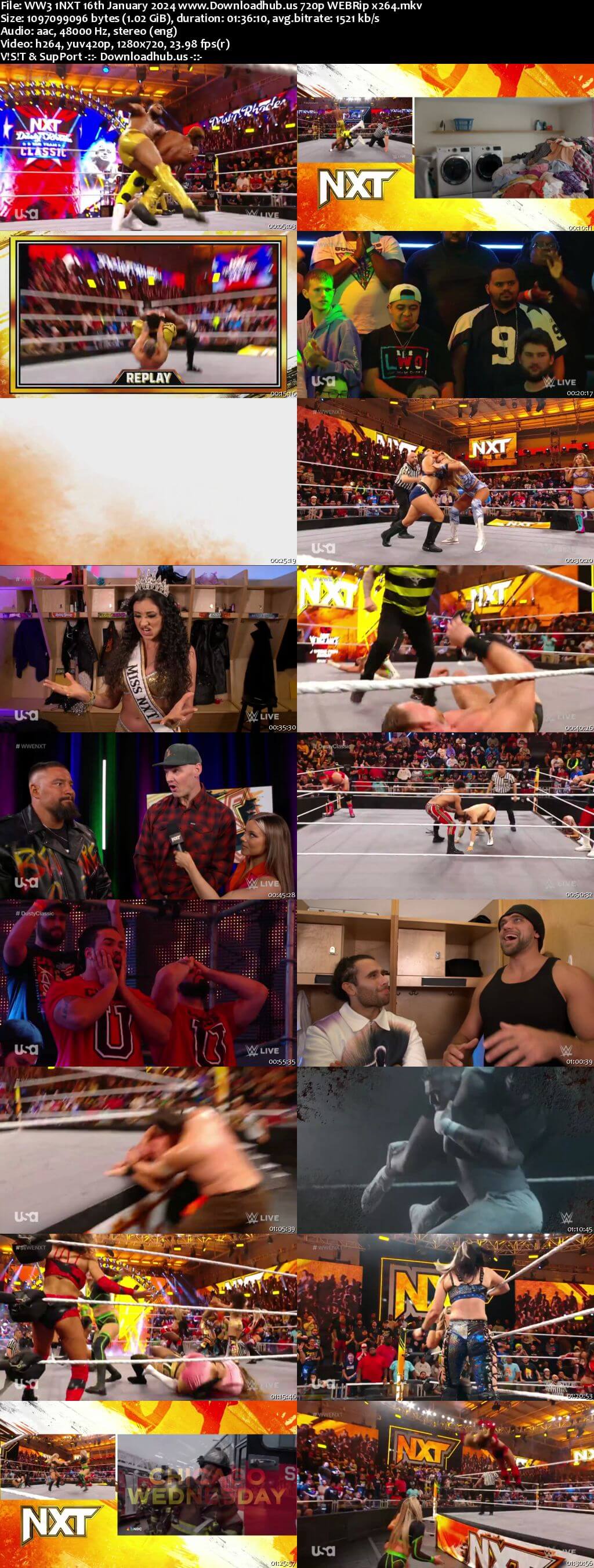 WWE NXT 16th January 2024 720p 350MB WEBRip 480p